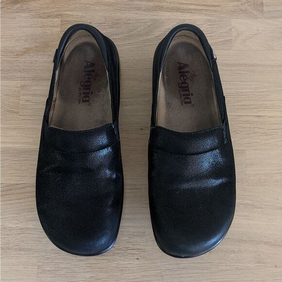 Alegria Keli Black Sparkle Leather Clogs 37 - Picture 3 of 10